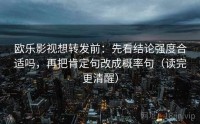 欧乐影视想转发前：先看结论强度合适吗，再把肯定句改成概率句（读完更清醒）