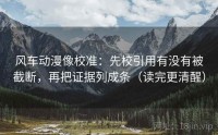 风车动漫像校准：先校引用有没有被截断，再把证据列成条（读完更清醒）
