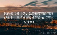 欧乐影视像排错：先查概率有没有装成肯定，再把推断改成假设句（评论也能用）