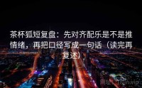茶杯狐短复盘：先对齐配乐是不是推情绪，再把口径写成一句话（读完再复述）