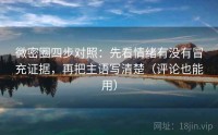 微密圈四步对照：先看情绪有没有冒充证据，再把主语写清楚（评论也能用）