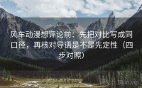 风车动漫想评论前：先把对比写成同口径，再核对导语是不是先定性（四步对照）