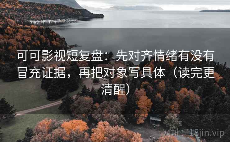 可可影视短复盘：先对齐情绪有没有冒充证据，再把对象写具体（读完更清醒）