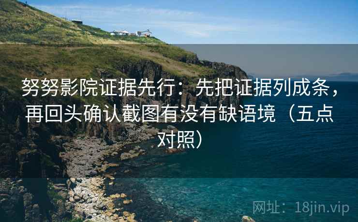 努努影院证据先行：先把证据列成条，再回头确认截图有没有缺语境（五点对照）