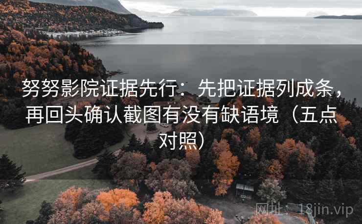 努努影院证据先行：先把证据列成条，再回头确认截图有没有缺语境（五点对照）